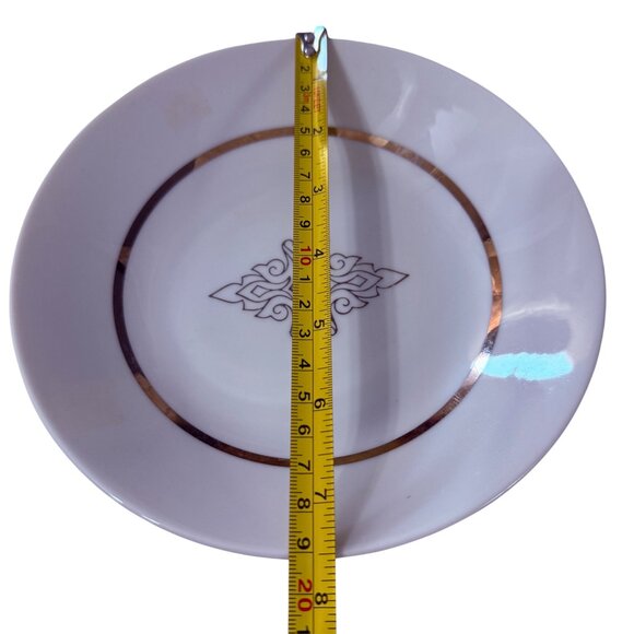 Bronzik Holt-Howard Japan 5 salad/soup bowls white with gold decoration 7.5” MCM - Picture 6 of 7